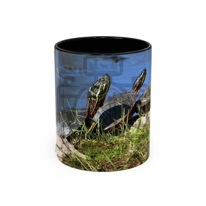 ’Basking Painted Turtles’ Accent Coffee Mug (11 15Oz) 11Oz / Black
