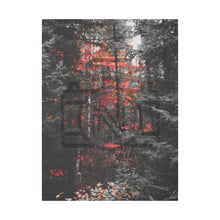 ’Red Maple In The Pines’ On Matte Canvas Stretched 0.75’’ 24’’ X 32’’ (Vertical) /