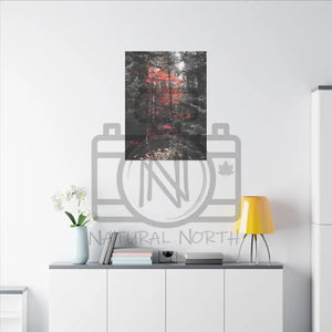 ’Red Maple In The Pines’ On Matte Canvas Stretched 0.75’’