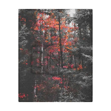 ’Red Maple In The Pines’ On Matte Canvas Stretched 0.75’’ 8″ X 10″ (Vertical) /